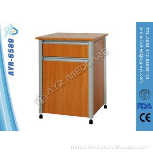 Wooden MDF board hospital bedside cabinet with Aluminum Fra